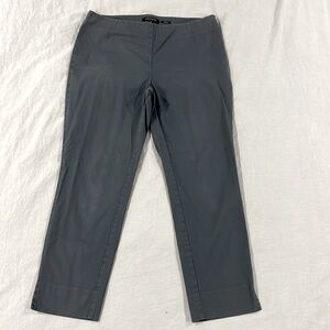 LAFAYETTE 148 Ladies 8 Cotton STANTON Grey Blue Flat Smooth Side Zip Crop Ankle